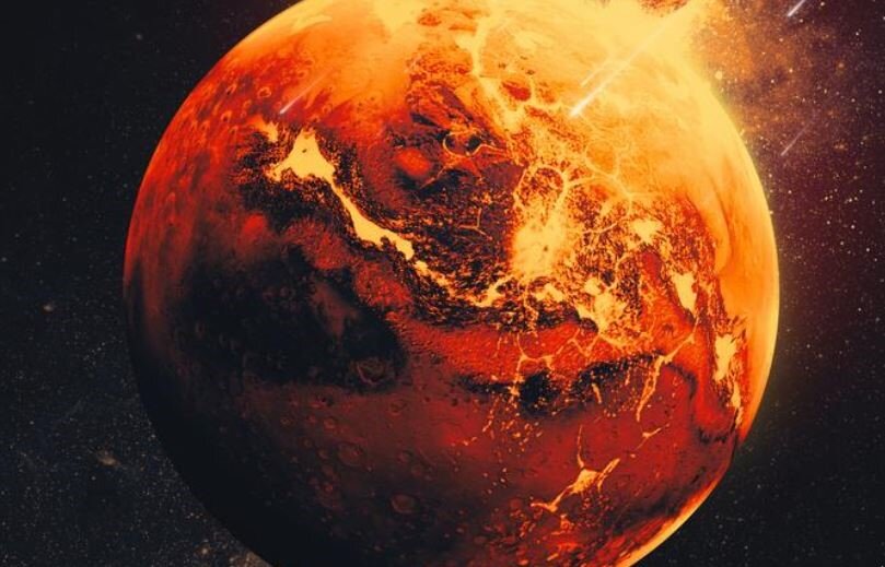 Descubren granate en un meteorito de Marte