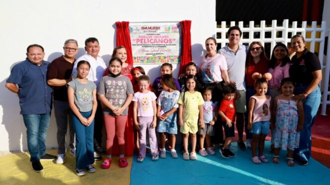 Atenea entrega domo deportivo y el nuevo Parque Infantil “Pelícanos” en la colonia Electricistas