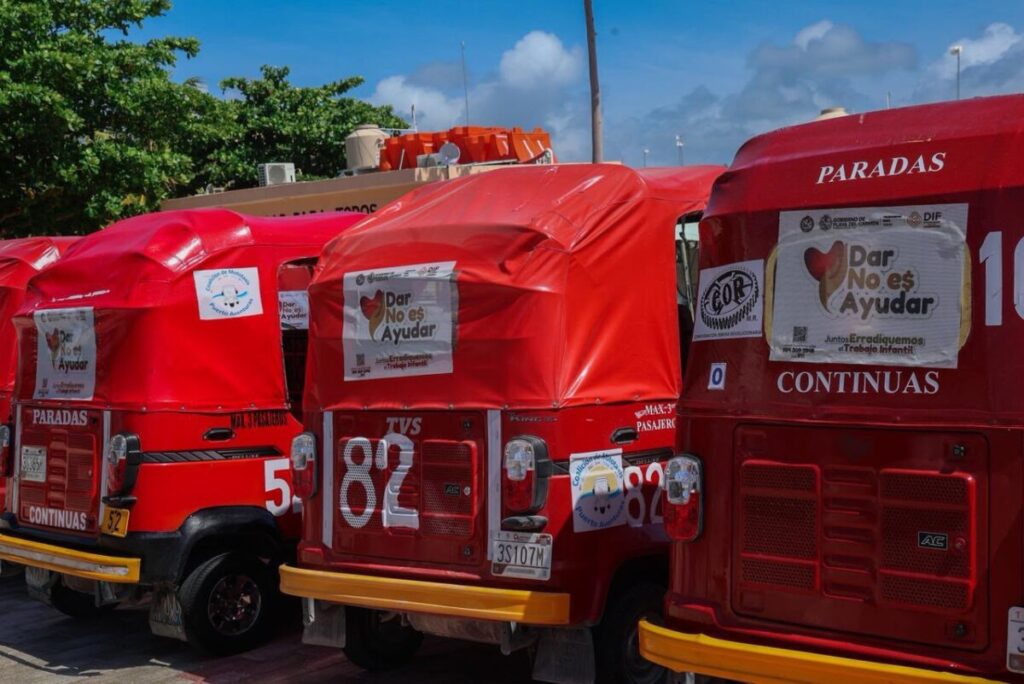 Eduardo Asencio fortalece alianza con mototaxistas para proteger a la niñez de Puerto Aventuras.