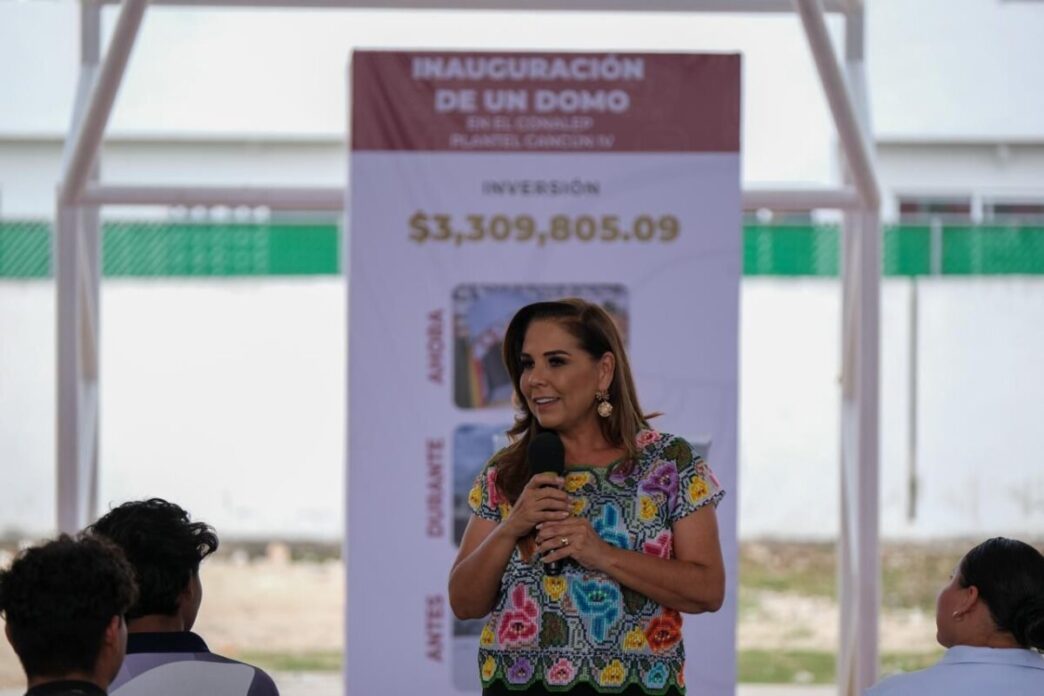 Entrega Mara Lezama nuevo domo en CONALEP Cancún Plantel IV y llama a las juventudes a elegir una vida plena y saludable