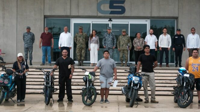 Mara Lezama entrega vehículos y motocicletas recuperadas a sus propietarios