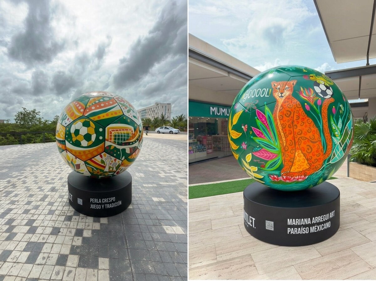Grand Outlet Riviera Maya se convierte en sede de Gol-E-Arte, unaexposición monumental que une fútbol, arte y cultura
