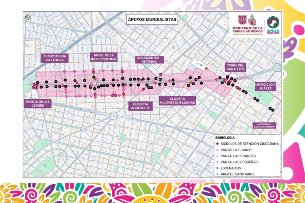 Brugada presenta el mapa del operativo de seguridad para los festejos de México vs. Inglaterra: de Diana Cazadora al Hemiciclo a Juárez