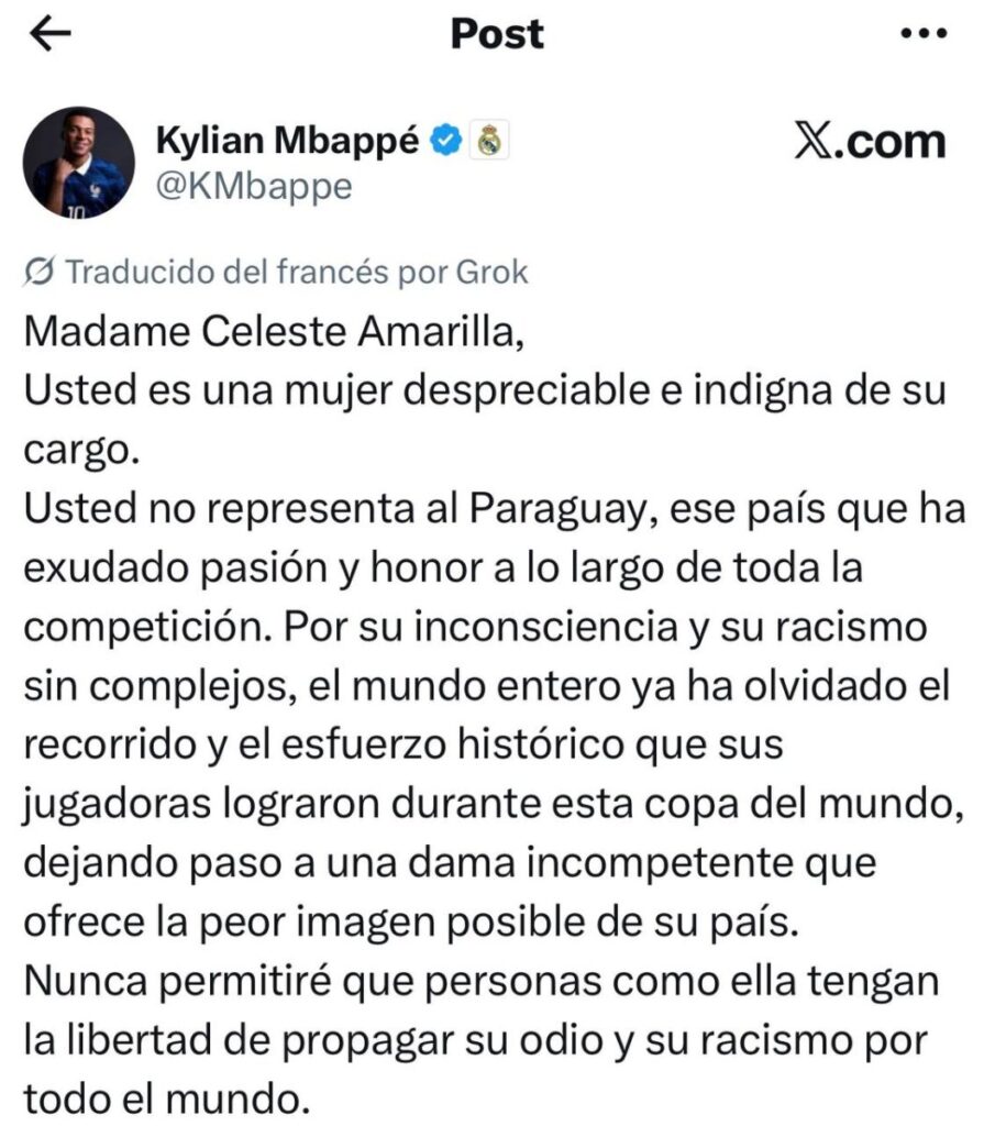 Mbappé estalla tras insultos racistas